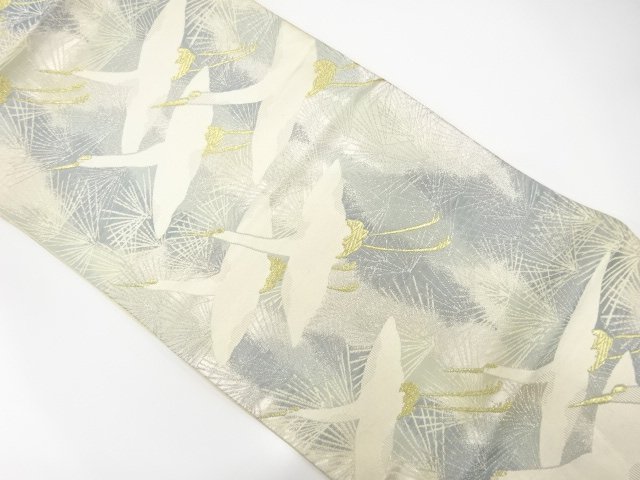 JAPANESE KIMONO / WEAVING THE CRANE / CRANE PATTERN FUKURO OBI